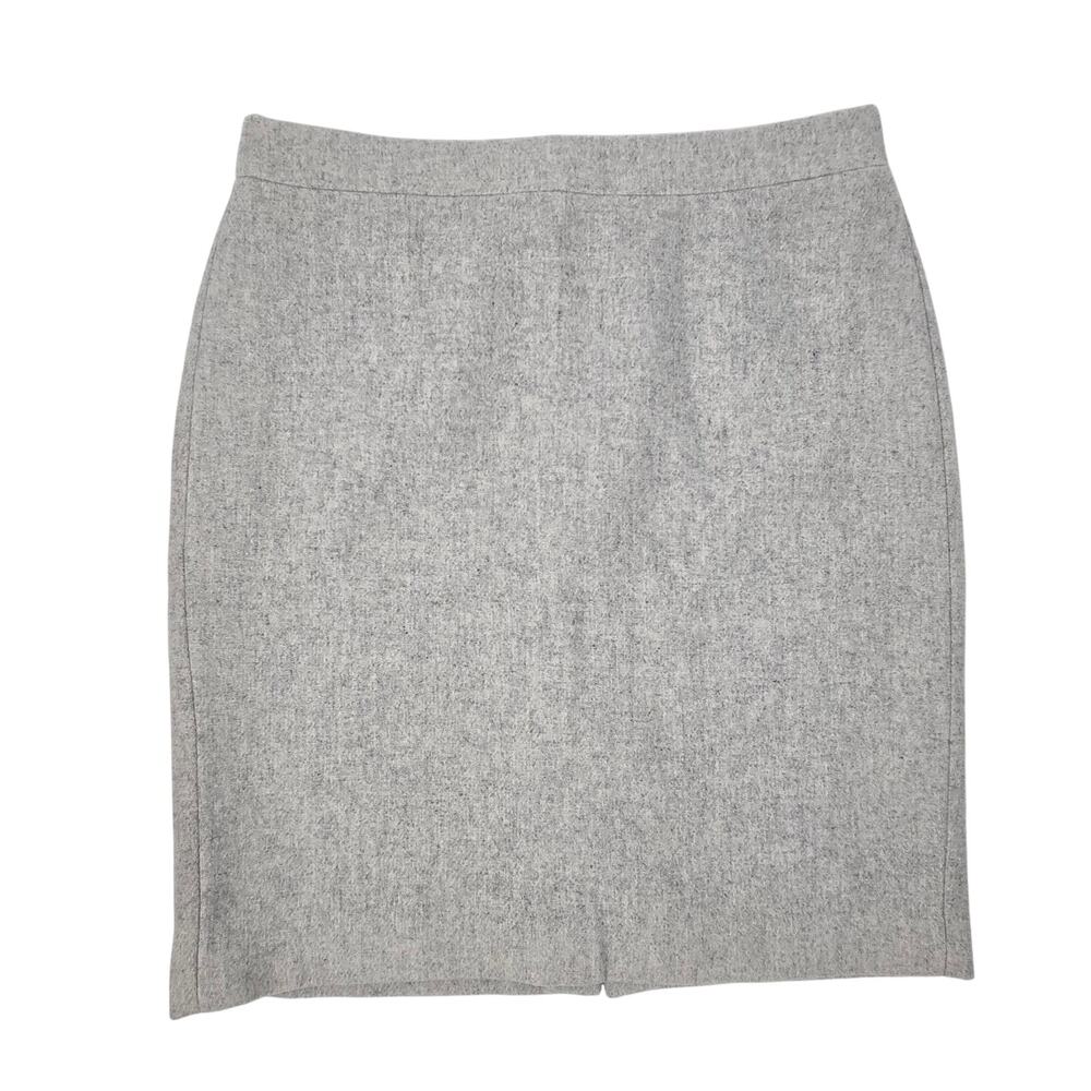 J. Crew Mercantile Wool Blend Pencil Skirt Womens 8 Light Grey Minimalist Office